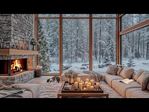 Cozy Christmas Winter Ambience | Fireplace ASMR & Peaceful Snow Sounds for Inner Peace