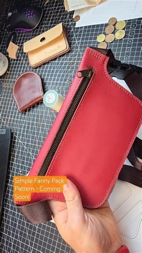 Beginner Fanny Pack Pattern Preview #pdfpattern #leather #leathercraft #diy