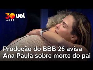 BBB 26 production informs Ana Paula about the death of her father, Gerardo Renault, at age 96; video