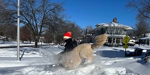 Digging out of the snow and sledding down the hill after the weekend weather