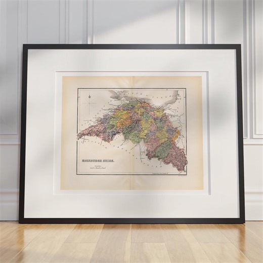 Vintage Scotland Map 1934 : Edinburghshire - Cartography by William Home Lizars - Etsy UK