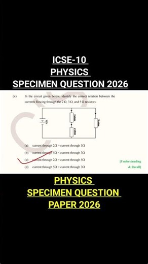 #ICSE-10 #PHYSICS SPECIMEN QUESTION PAPER 2026# #grammarianbhai # Physics Mcqs#