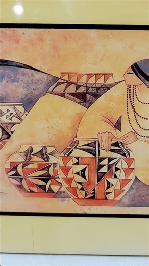 SOLD Vtg GE Mullan Acoma Pot Native American Woman Ceramic Art Tile #shorts