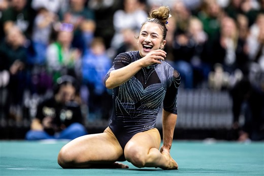 See photos as Michigan State, UCLA gymnastics dazzle in front of record-breaking crowd