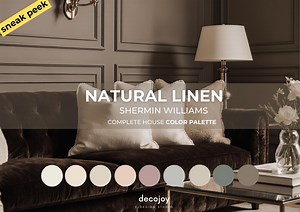 NATURAL LINEN Sherwin Williams Color Palette Warm Soft Neutral Muted Sage Home Color Scheme Whole House Paint - Etsy