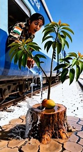 “A peacock and an Indian woman saved the life of a mango sapling.” 🦚🇮🇳🌱🥭#ai #viralvideo #shortsfeed