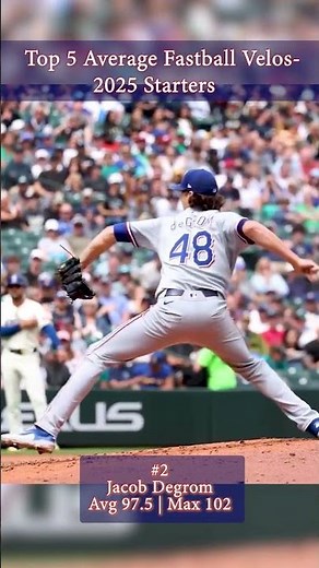 Top 5 Average Fastball Velos 2025 | Jacob deGrom Slow Motion Mechanics 🔥 | Avg 97.5 MPH 102 Max