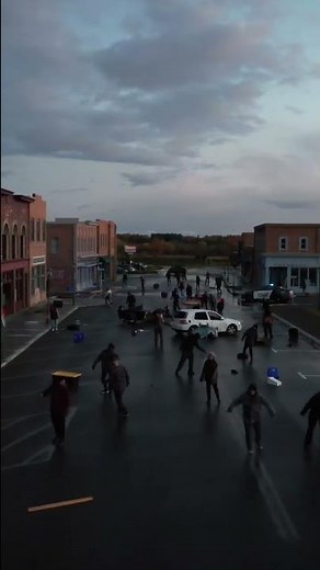 drone catches abandoned Zombie Apocalypse Ghost Town #shorts