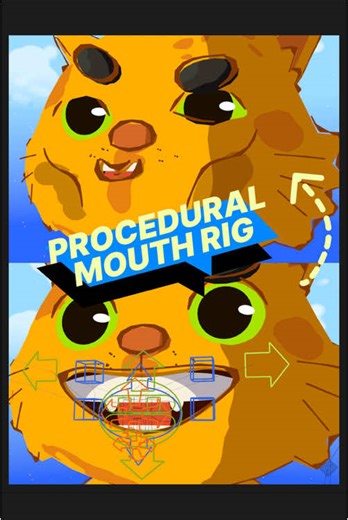 My absolute “sane” way to make a 2D Mouth Rig in Blender just with a Procedural Shader! 😭🙏 Link in bio for the FREE 2D style shader 🎁 #Blender #3d #npr #rigging #cartoon