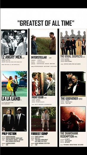 Greatest Movies of All Time 🎬 | Top 9 Must-Watch Classics & Masterpieces #movie #shorts