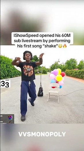 IShowSpeed Opened His 60M Sub Livestream By Performing His First Song “Shake”😳🔥 #shorts #ishowspeed