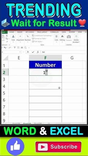 Excel Number - 1#exceltips #shorts #excel #exceltutorial
