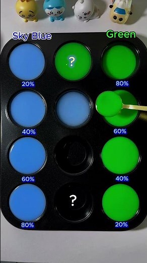 Guess the Color Challenge 80% Sky Blue + 20% Green = ? #asmr #shorts