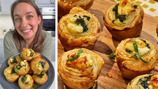 How to Make Spinach and Feta Puff Pastry Rolls