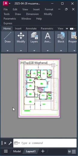 AutoCAD MV Command Magic 🤯 Model to Layout in Seconds! #Shorts