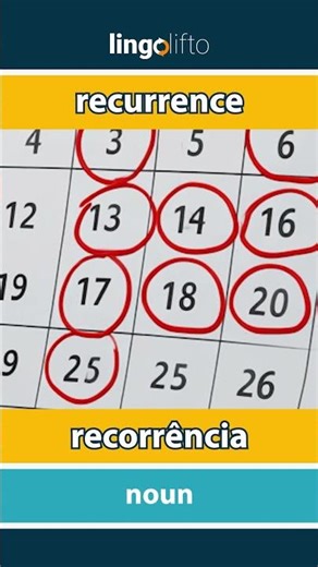 🇬🇧🇵🇹 recurrence - recorrência : learn English : vamos aprender inglês : vocabulary builder