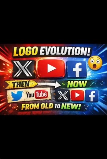 Logos of Twitter X, YouTube & Facebook 😲 | Logo Evolution. Subscribe for Part 2 Dropping Soon.