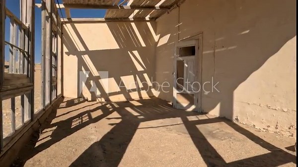 Kolmannskuppe (Kolmanskop) Ghost Town in Namibia with the abandoned buildings, Namib desert, Africa