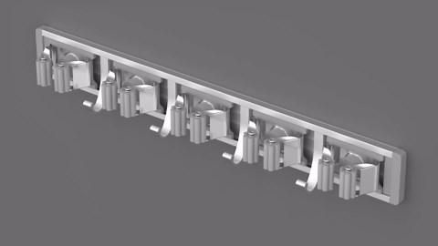 reliahom Broom Holder Wall Mount, 5 Racks with 4 Hooks Bronze - Mop Storage Tool Racks, Broom Hanger Tool Organizer for Garage, Kitchen, Garden, Laundry Room