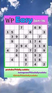 The Washington Post Daily #Sudoku 2026-01-16 Easy #puzzle #games #education #braingames
