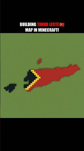 Timor Leste Flag Map in Minecraft 🇹🇱 | Tiny Pixel Art Build