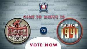 The 2020 runner-up made its way to the "Enlisted Eight" to take on a piece by John Williams. Which will go to the "Fidelis Four"? Sousa’s #MarchMania/March 28: Entry of the Gladiators vs. March from 1941 Listen: https://bit.ly/MarchMania2021Playlist Vote: https://survey.alchemer.com/s3/6266651/Sousa-s-March-Mania-Game-28-March-28 | "The President's Own" United States Marine Band