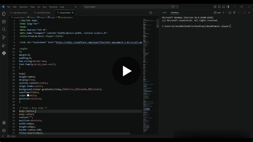 #codealpha #webdevelopment #frontenddeveloper #html #css #javascript #musicplayer #uiux #projects #codingjourney #linkedinprojects | Loknadh Doddi