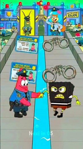 SpongeBob vs Patrick Police Challenge! 🚔😂 Who Will Become the Officer? #shorts#youtubeshorts