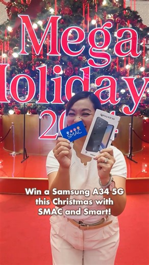 It's not over! You can still unwrap something rewarding this season! Enjoy these exclusive deals until January 17, 2025: 📱 Get a chance to win a Samsung A34 5G when you buy any Smart or TNT product in Customer Service counters inside SM Store and Mall Information Booths at select SM Malls. Know more: bit.ly/SMACSmart_Cham5x 🛍️ Earn 5x SMAC Points on Smart Prepaid Load Card 300 or 500 with your SMAC at all Customer Service counters inside SM Store or Markets and Mall Information Booth. Know mor