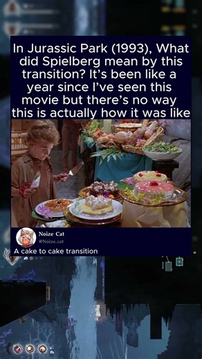 In Jurassic Park (1993), What did Spielberg mean by this transition? It’s been like a