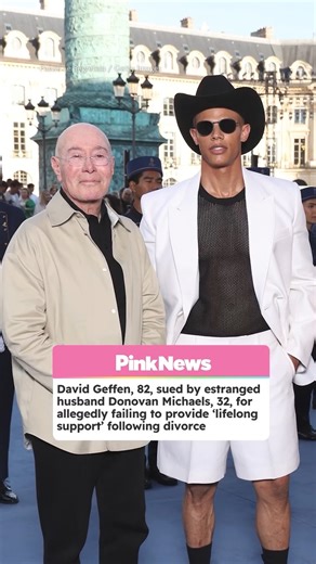 14K views · 34 reactions | David Geffen's estranged husband, Donovan Michaels, is suing the billionaire for allegedly falling to provide 'lifelong support' following their divorce. Geffen and Michaels got married in 2023 with no prenup after meeting on a dating website. | PinkNews | Facebook