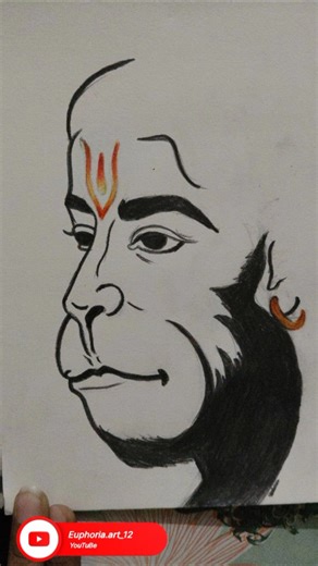 sketch of Lord Hanuman ji drawing for beginners ✏️👩‍🎨#stepbystepdrawing #drawing #artshorts #sketch