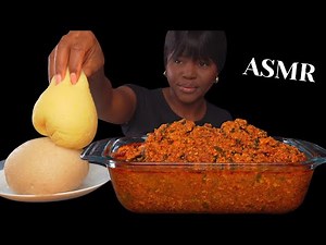 ASMR FUFU, GARRI & EGUSI SOUP MUKBANG |eba, chicken wings |Nigerian food (Talking) Eating Sounds
