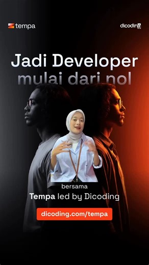 Dicoding Indonesia on Instagram: "Mahasiswa yang pengen belajar tech dari nol sini kumpul!📢 Ada program belajar Dicoding yang auto masuk tanpa seleksi dan bisa konversi sampai 20 SKS lho. Yuk daftar Tempa led by Dicoding!🔥 Ini program berbayar, tapi kamu bisa ikut pre-test supaya dapat diskon hingga 75%💸 Buruan daftar supaya kamu enggak perlu kuliah offline semester depan. ↗️Link pendaftaran: dicoding.com/tempa"