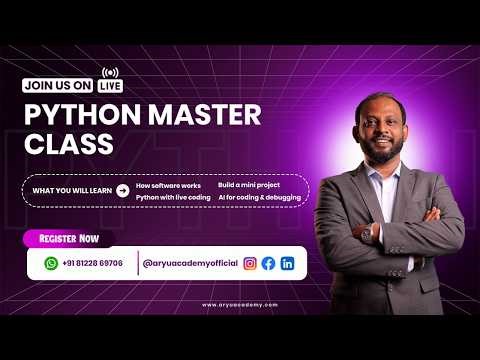 🚀 PYTHON MASTER CLASS – Join Us LIVE! #python #programming #coding #learning