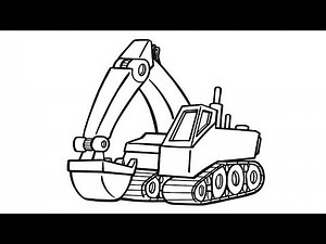How to Draw Excavator Truck Coloring Pages, Truck Colors for Kids, Fun Coloring Book Videos