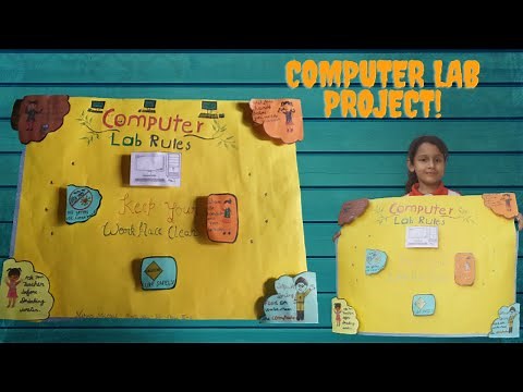 COMPUTER LAB RULE CHART | SCHOOL PROJECT | DESIGNED IN EASY & CREATIVE WAY | STEPS TO CREATE CHART