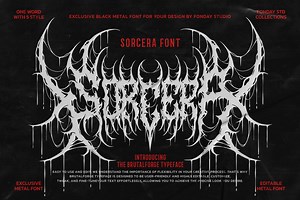 Sorcera Death Metal Font, a Blackletter Font by Fonday Studio