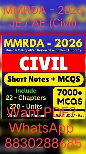 MMRDA Civil Engineering Pdf Notes 2026 | MMRDA JE Civil pdf Notes 2026 MMRDA JE Civil Syllabus 2026
