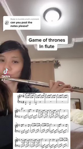 Reply to @bumble.snail #gameofthrones #flute #fyp #ruyaflute #flutetutorial #sheetmusic