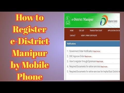 How to Creat account for e-District Manipur