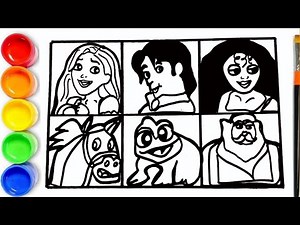 🌷🎀 How to draw Rapunzel From Tangled | Disney | Rapunzel Flynn Rider Mother Gothard Arianna Frederic