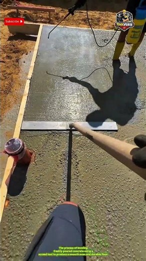 Concrete Leveling Technique with Screed | Fresh Concrete Floor Finishing Process #constructionwork