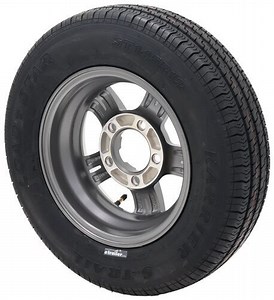 Karrier S-Trail Radial Trailer Tire with 12" Aluminum AM02 Wheel - 5 on 4-1/2 - Load Range E Kenda T