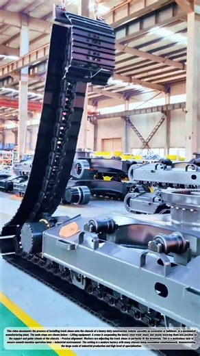 The Process Of Installing Track Shoes Onto The Chassis Of a Large Excavator #job #skills #machine