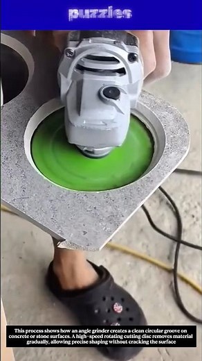 Perfect Circular Cut with Angle Grinder | Precision Concrete Cutting