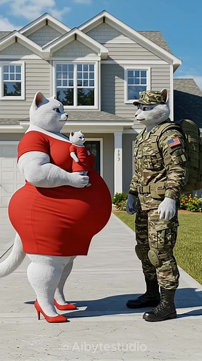 1.4M views · 10K reactions | Kitten Left Alone  Army Dad Returns to a Big Surprise  #cat #kitten | Ai Byte Studio | Facebook