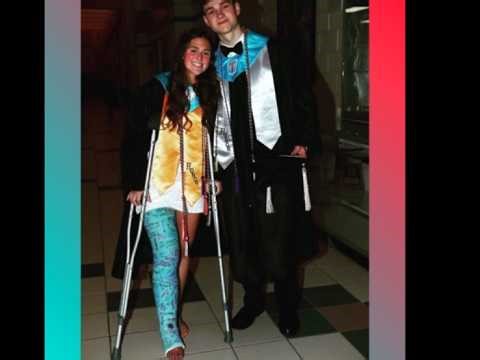 Clip 419 My graduation withj broken leg LLC CAST