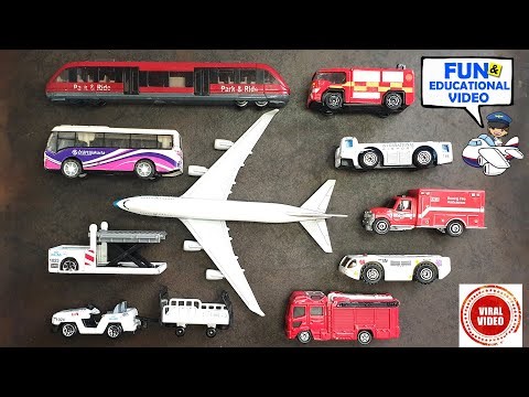 BEST COMPILATION Airport Diecast Bus, Airplane Airlines, Fire Truck collection