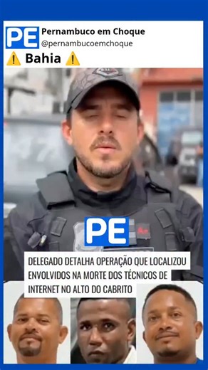 PERNAMBUCO EM CHOQUE | Noticia | humor l entretenimento on Instagram: "👉 Siga @pernambucoemchoque 🚔 O delegado Victor Spínola, da Delegacia de Homicídi0s, detalhou na manhã deste domingo (21) a Operação Signum Fractum, deflagrada pelo Departamento de Homicídios e Proteção à Pessoa (DHPP). A ação teve como objetivo cumprir mandados de prisã0 contra os envolvidos na m0rte dos técnicos de internet Ricardo Antônio da Silva Souza, 44 anos, Jackson Santos Macedo, 41 anos, e Patrick Vinícius dos Sant